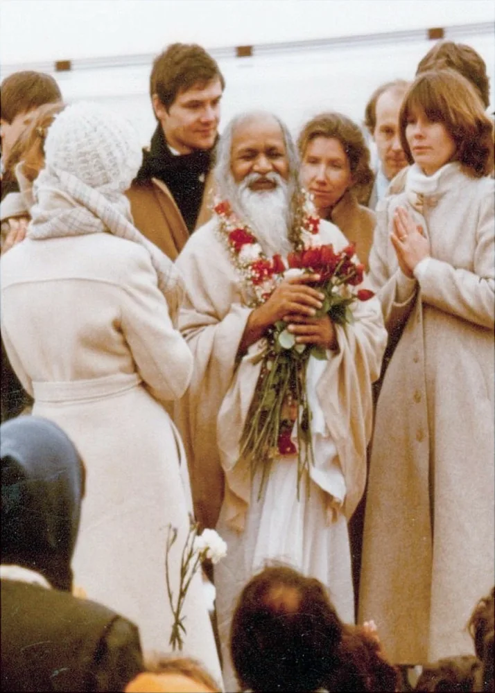 Maharishi Mahesh Yogi during a visit to the university in Fairfield, 1979